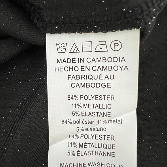 Michael Kors Womens Black Silver Metallic Cold Shoulder Top Long Sleeves size S - Picture 10 of 13